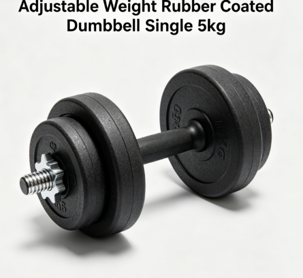 Adjustable Weight Rubber Coated Dumbbell Single 5kg