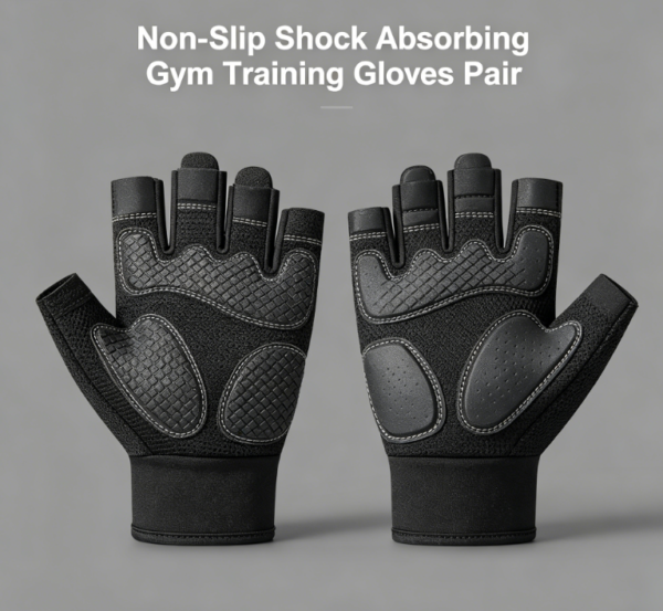 Non-Slip Shock Absorbing Gym Training Gloves Pair